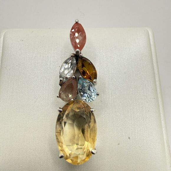 NWOT Multi-gemstone pendant in solid sterling silver! One of a kind! - Picture 6 of 9